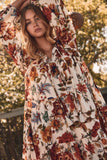 Falling for Florals Dress: Cream Multi