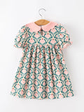 Petal Princess Dress: Emerald/Pink