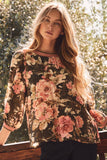 Autumn Bloom Top: Olive Multi