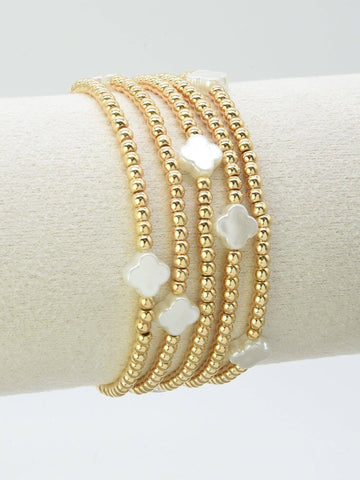 Clever Clover Bracelet Set: Gold