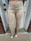 Callie Straight Leg Jeans: Tan
