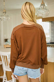 Harvest Patch Pullover Top: Brown