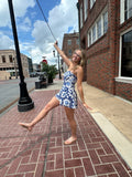 Fashion Forward Romper: Blue