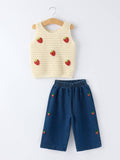Strawberry Swirl Kids Set: Cream/Denim
