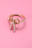Pearl Bow Ring: Gold