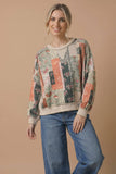 Piece by Piece Pullover Top: Oatmeal/Olive