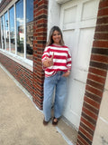 Gameday Striped Top: Red/White
