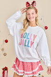 Holly Jolly Gingham Pullover: White