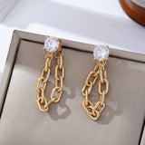 Diamond Link Earrings: Gold
