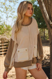 Color Blocked Beaut’ Sweatshirt: Oatmeal Multi