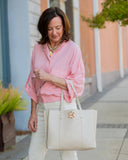 Heath Tote Bag: Woven Almond