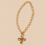 RESTOCKED* Hammered Cross Necklace: Gold