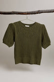 Braided Beauty Knit Top: Green