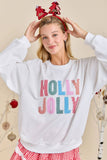 Holly Jolly Gingham Pullover: White