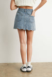 Sweet Scallop Denim Skirt: Mediumwash