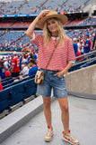 Perfectly Striped Top: Pink/ Royal