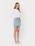 RESTOCKED! Lacy Denim Skort: Time Blue