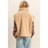 Sassy Sherpa Vest: Beige