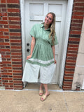 Sail Away Together Dress: Sage Combo