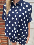 Dotted & Demure Set: Navy White