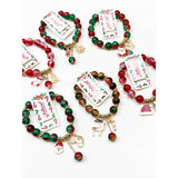 Stretch Christmas Theme Charm Bracelet: Multi-Color