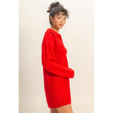 Sophisticated Sweater Dress: Red