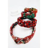 Plaid and Proper Christmas Headband: Red/Green