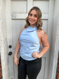 Fine and Fancy Halter Top: Baby Blue