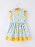 Summer Lemons Dress: Lt Blue/Yellow