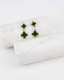 Clover Drop Earrings: Green