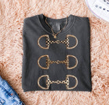 Western Horse Bit Tee: Espresso