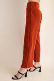 Colette Wide Leg Pants: Rust