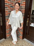 Mindful Metallic Top: Champagne