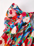 Fun in Floral Dress: Red Multi