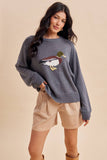 Waddle On Knitted Sweater: Heathered Gray