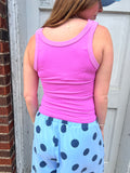 Essential Ribbed Tank: Pink