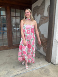 Pretty In Peonies Maxi Dress: Pink
