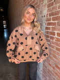 Dots of Love Pullover: Taupe/Black