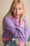 Serene Stripe Pullover: Lavender