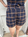 Plaid Behavior Shorts: Navy Combo