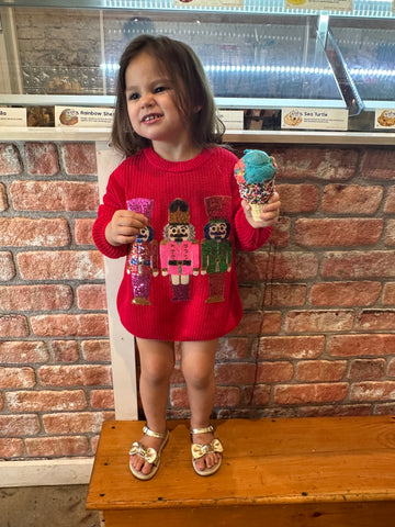 Kids Neon Nutcracker Sweatshirt: Red