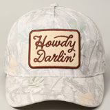 Howdy Darlin' Trucker Hat: Beige Camo