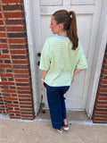 Seaside Stripe Tee: Mint/Blue