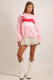 Santa Baby Knit Sweater: Light Pink