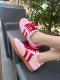 Heads Up Sneakers: Pink Red Combo