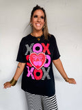 XOXO Stacked Tee: Black
