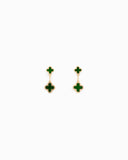 Clover Drop Earrings: Green