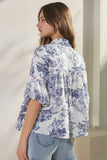 Toi De Paris Printed Top: Blue Multi