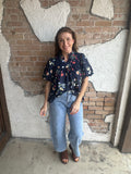 Best In Bloom Top: Navy