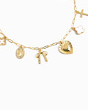 Heart Chunky Charm Necklace: Gold